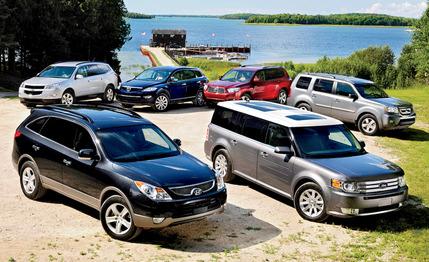 2009 Honda Pilot vs. Ford Flex and Four Other Crossovers