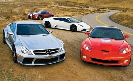 Corvette ZR1 vs. SL65 AMG Black Series, Murci&#233;lago LP640, Viper SRT10