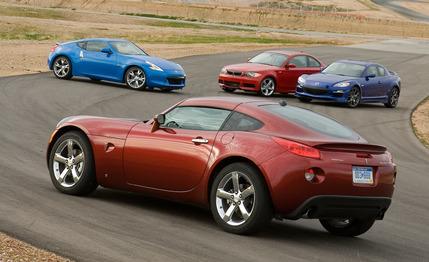 Nissan 370Z vs. BMW 135i, Mazda RX-8 R3, and Pontiac Solstice GXP