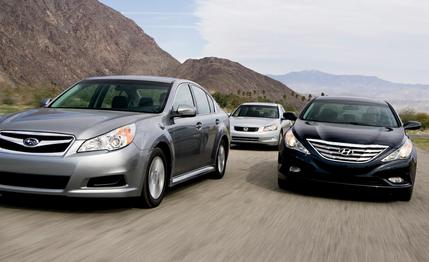 2010 Honda Accord EX vs. 2011 Hyundai Sonata SE, 2010 Subaru Legacy 2.5i