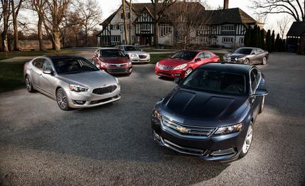 2014 Chevrolet Impala LT vs. 2013 Chrysler 300S, 2013 Dodge Charger SXT, 2013 Hyundai Azera, 2014 Kia Cadenza, 2013 Toyota Avalon XLE