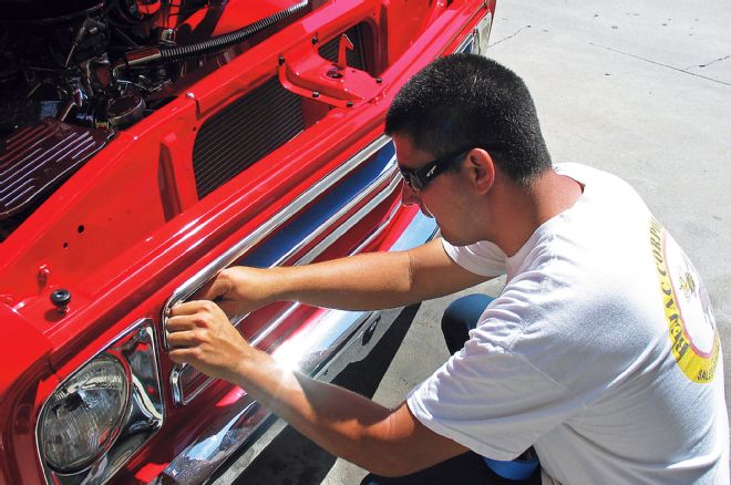 1968 Chevrolet C10 Laying Down Painters Tape