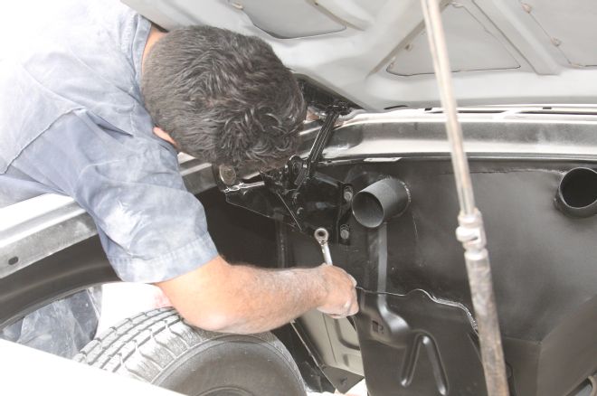 1961 Ford Sunliner Bolting Hood Back On