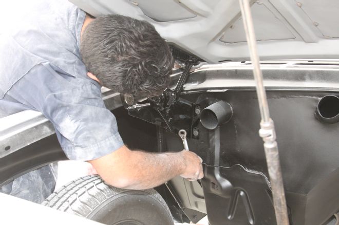 1961 Ford Sunliner Bolting Hood Back On