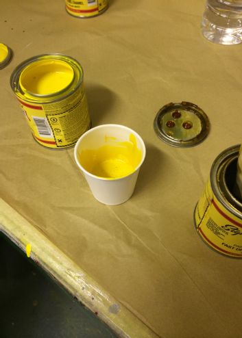 One Shot Mixed With Yellow Paint