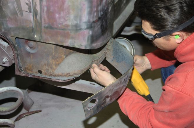 1956 Ford F 100 Outer Skin Removed Flange And Innner Panel Rusted Away