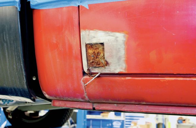 Chevrolet C10 Rust Spot On Lower Door Corner Cut Out