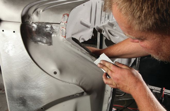 1940 Ford Coupe Sanding Metal