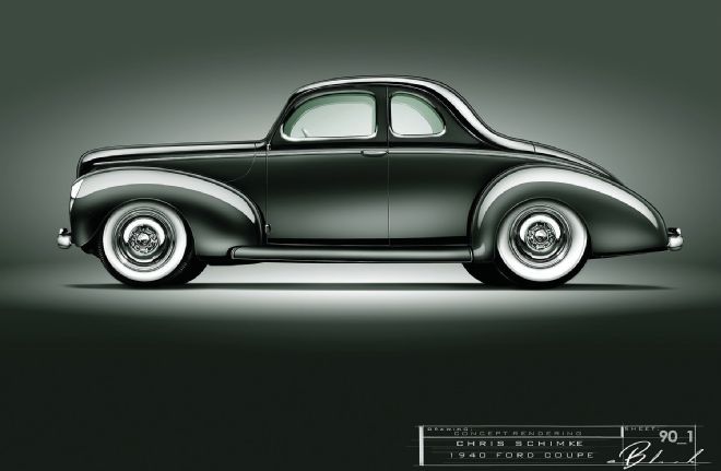 1940 Ford Coupe Drawing