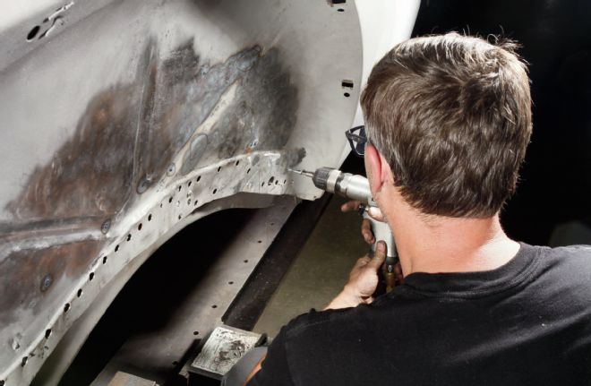 1940 Ford Coupe Drilling Screw Holes In Sheetmetal