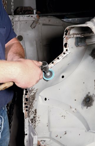 1940 Ford Coupe Sanding Out Cowl Seams