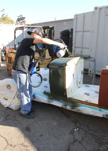 Spray Painting Ford Model A Top