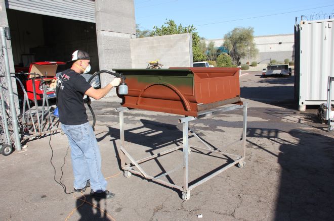 Starting To Spray Paint Ford Model A Bed