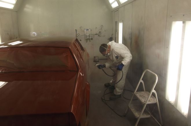 1983 Buick Regal Spraying With Eastwoods Urethane Clear