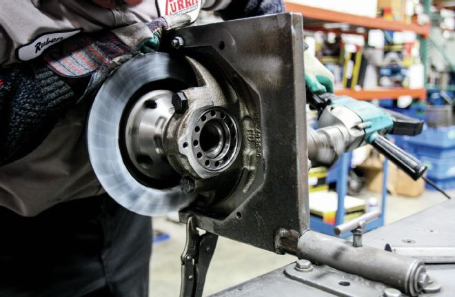 Jig Holding Gear Case As Gear Marking Compound Is Applied To The Ring Gear