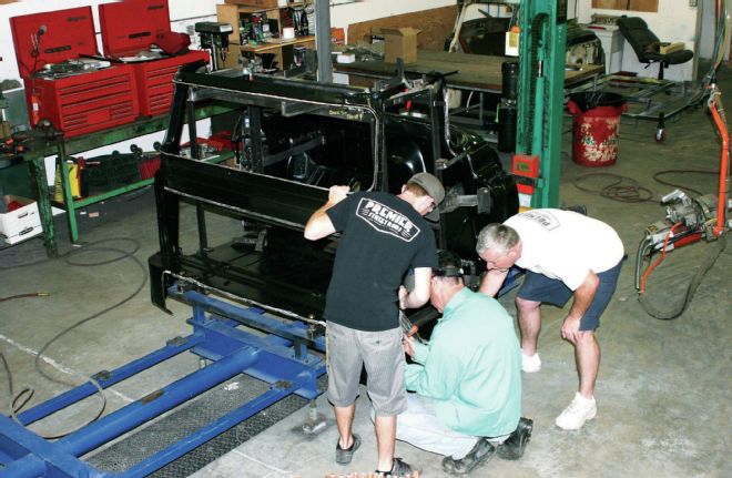 Premier Street Rods 1955 1959 Chevrolet Cab Moving To Positioning The Inner Rear Cab Wall Panel