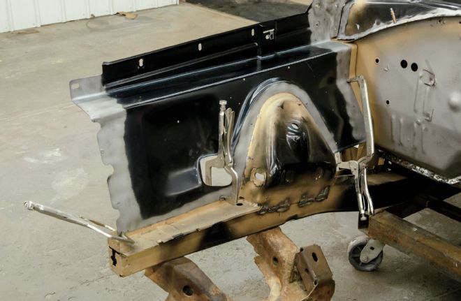 1969 Plymouth Road Runner Inner Fenders Clamped In Place