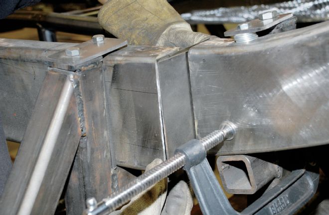 1932 Ford Deuce Peice Of 1 4 Inch Plate Slipped Into Place Between Front And Rear Frame Rail Sections