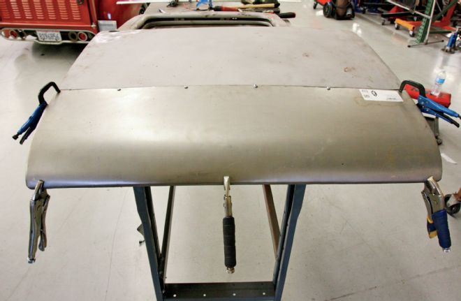 Ford F 100 Edge Doorskin New Panel Clamped Down