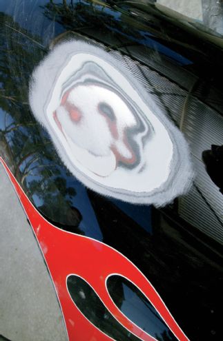 1940 Ford Coupe Rear Fender Sanded Off Cracked Paint