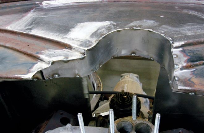 Carburetor Cutout In Cowl Top Boxed