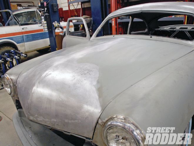 1951 Ford Shoebox Hood Modification - Re-formed Hood