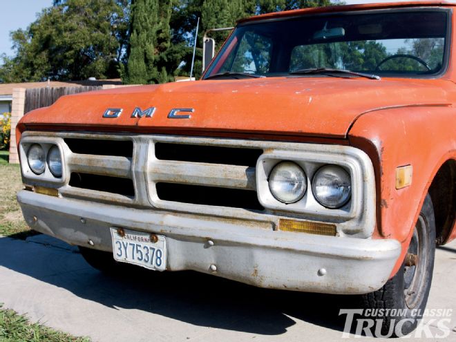 1102cct 03 O+1967 1968 Gmc Grille Bumper Upgrade+old Grille