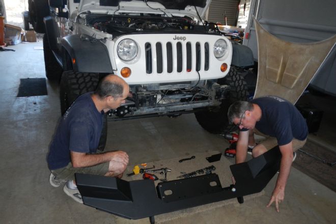 Installing a premium Warn bumper and winch package on a JK Wrangler