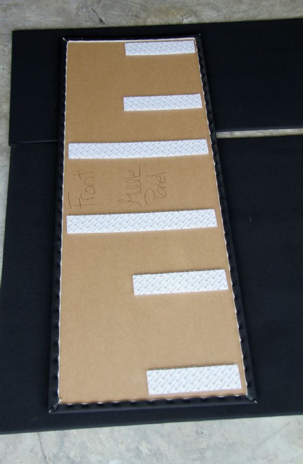 Each panel is clearly marked and fit with Velcro-brand strips with adhesive backing. Using staples to secure the fabric cover over the foam and particleboard base, the panels were extremely light but not flimsy in the least.