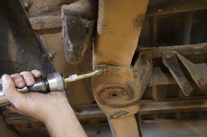 1969 Chevrolet C10 Chiselling Off Rivet Heads