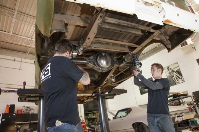 1969 Chevrolet C10 Rearend Lifted Into Place