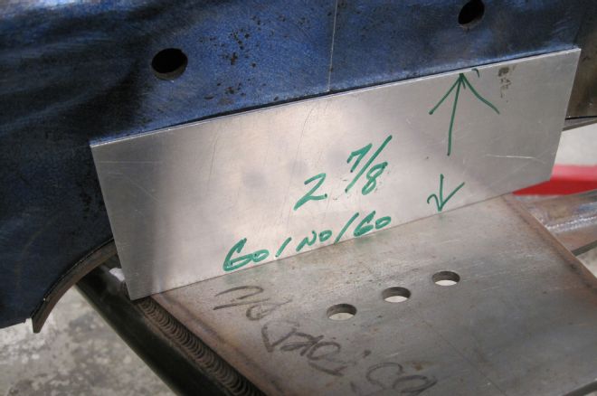 14 1965 Ford F 100 Marking Framerail From Top Of Airbag Plate