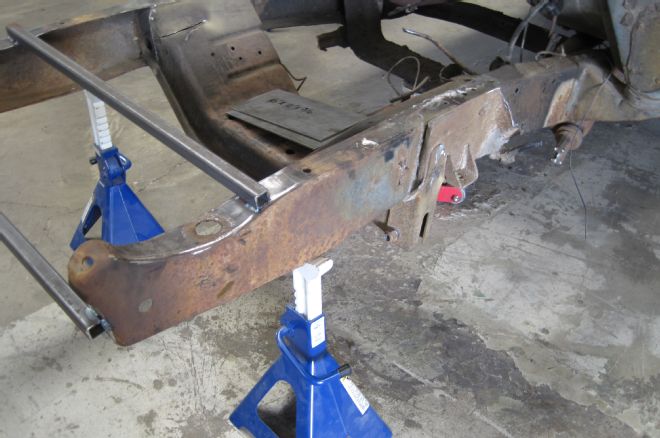 1965 Ford F 100 Square Tubing Braces Tacked Across The Framerails