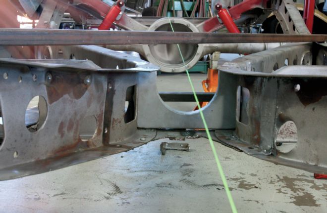 1940 Ford Pickup Chassis Stuck In Horseshoe Shape Portion Of Tunnel Mount