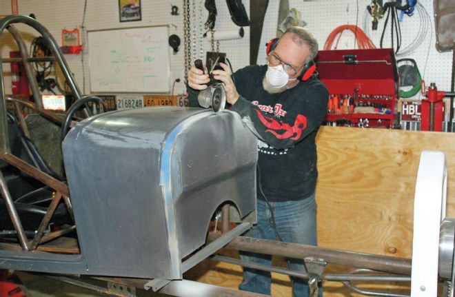 Project Drag Car Using Grinder Cutting Off Firewall