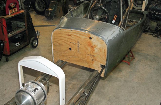 Project Drag Car Mocked Up Plywood Firewall