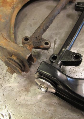 1955 Chevrolet Control Arm Cross Shaft Comparion CPP Versus Stock