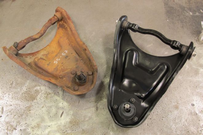 1955 Chevrolet Upper Control Arm Comparison CPP Versus Stock