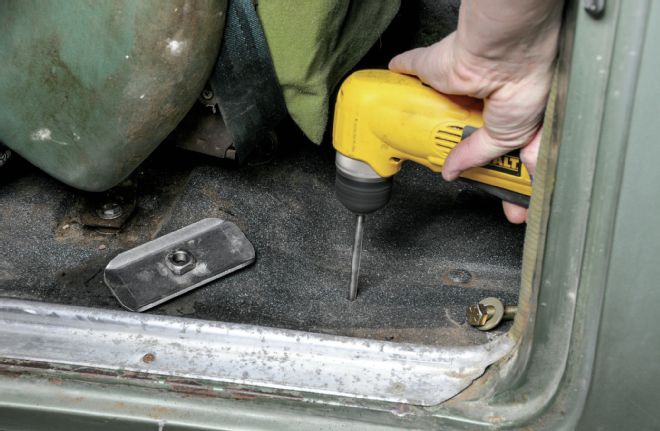 1951 Chevrolet Deluxe Coupe Drilling Interior Floor