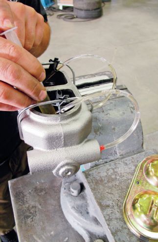Master Cylinder Being Bench Bled