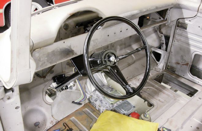 Ford F 100 Interior Tilting Steering Column With Tri Five Chevrolet Steering Wheel On