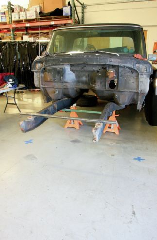 Crossmember And Coil Spring Towers Removed