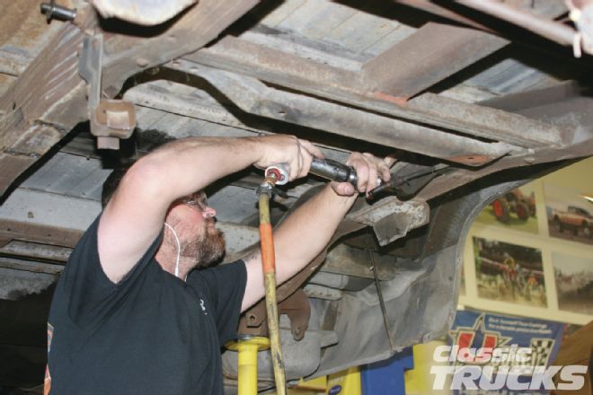 1979 Chevy C10 Rear Suspension Rivets Removed