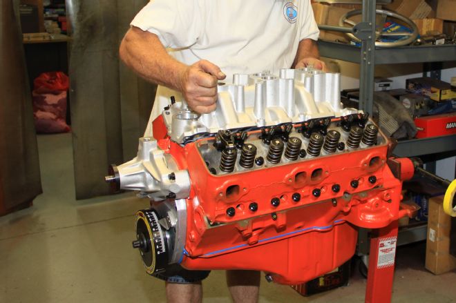 38 Small Block Engine Build Tri Power Manifold