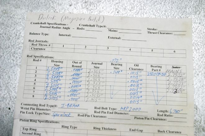 07 Chrysler Big Block Machine Shop Specs