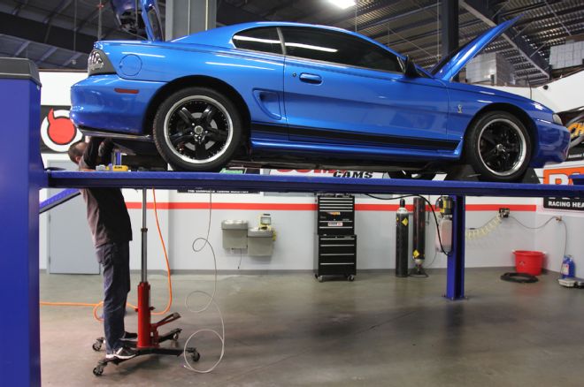 Blue Ford Mustang