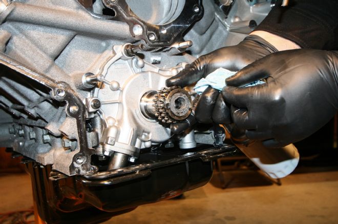 Billet Oil Pump Gear Install Rotate Crank