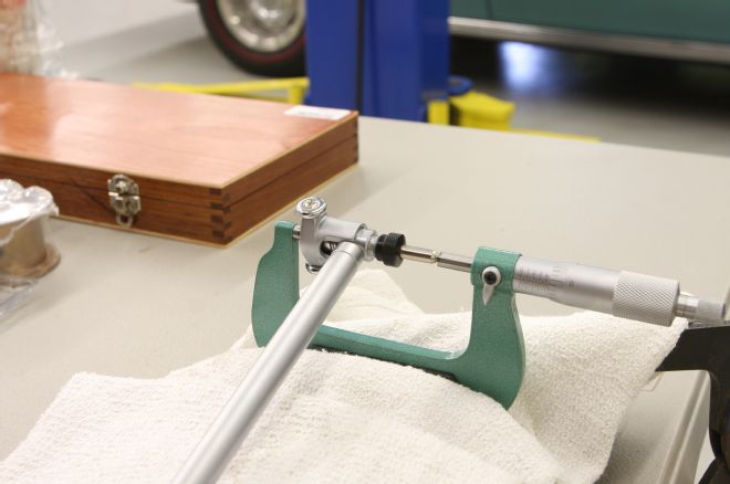 Micrometer Installed In Small Vise