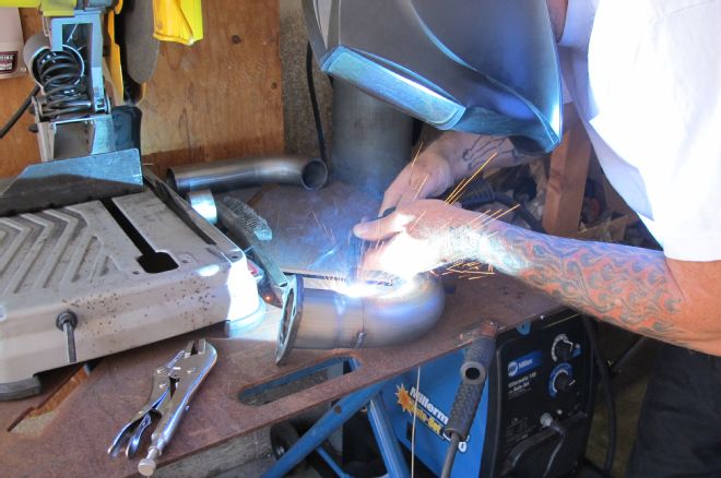 1949 Chevrolet 3100 Tubing And Exit Angle Being Welded Together