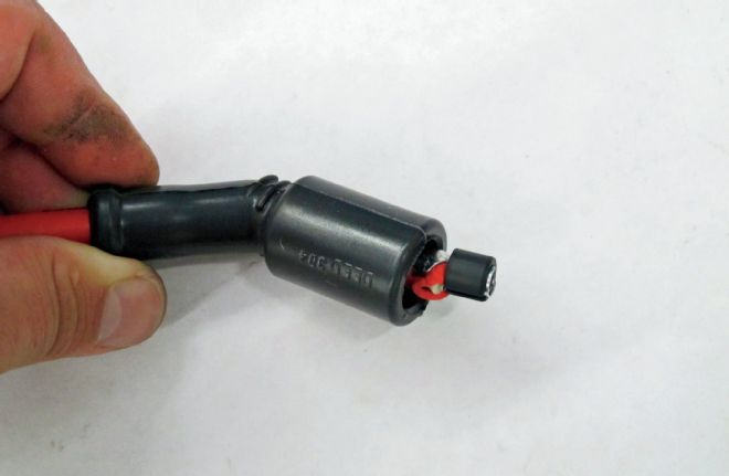 Spark Plug Wire Crimped Boot Installed